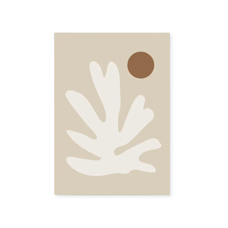 Affiche Abstraite Organique Beige et Marron-Déco Bohème