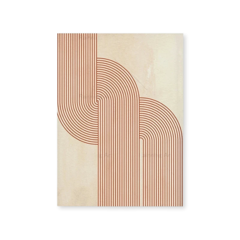 Affiche Murale Design Géométrique Terracotta Sur Fond Beige-Déco Bohème