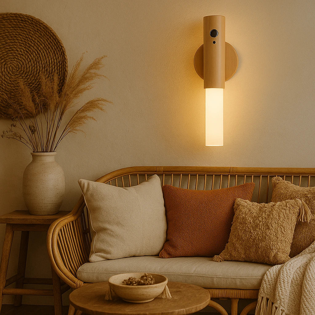 Applique Murale Bohème En Bois Veilleuse LED Magnétique-Déco Bohème