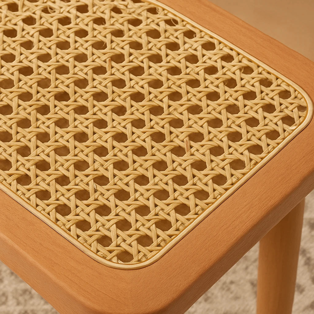 Banc En Bois Miel Ambré Et Canage-Déco Bohème
