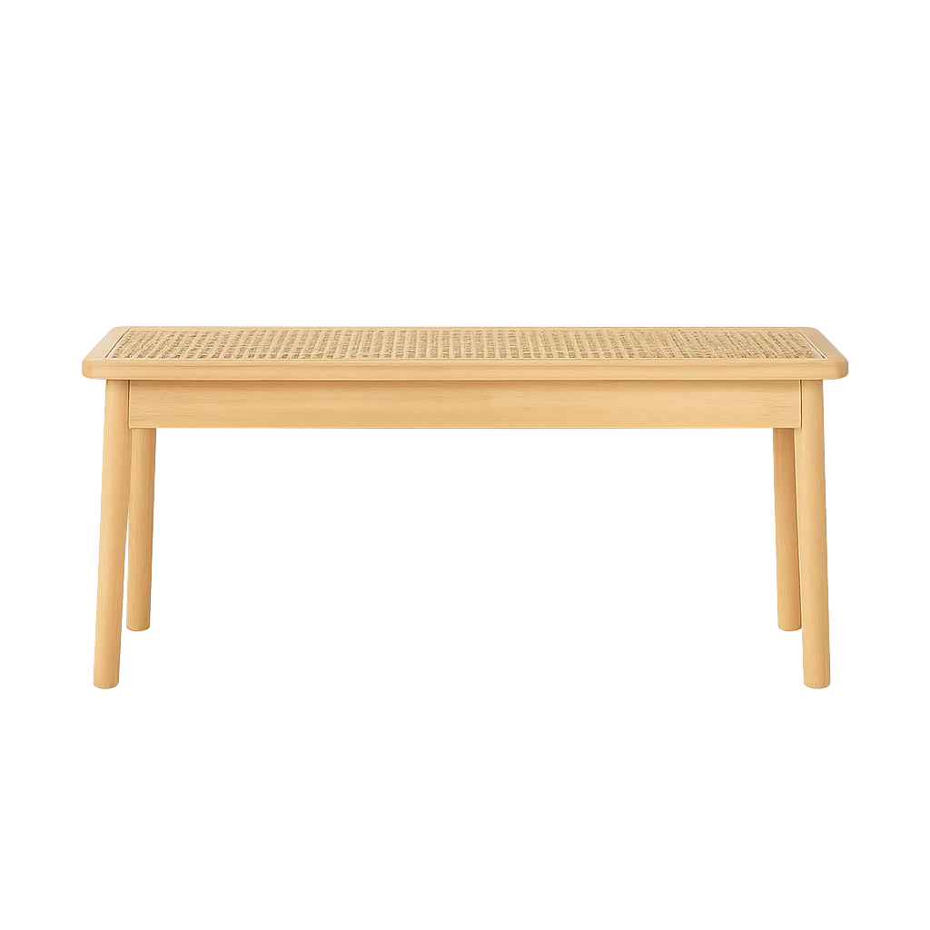 Banc En Canage Et Bois Naturel-Déco Bohème