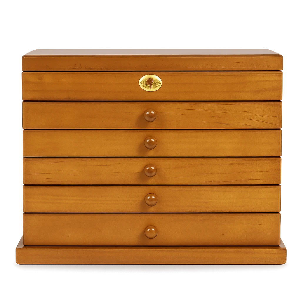 Boîte À Bijoux En Bois Vintage Avec Miroir Et Serrure-Déco Bohème