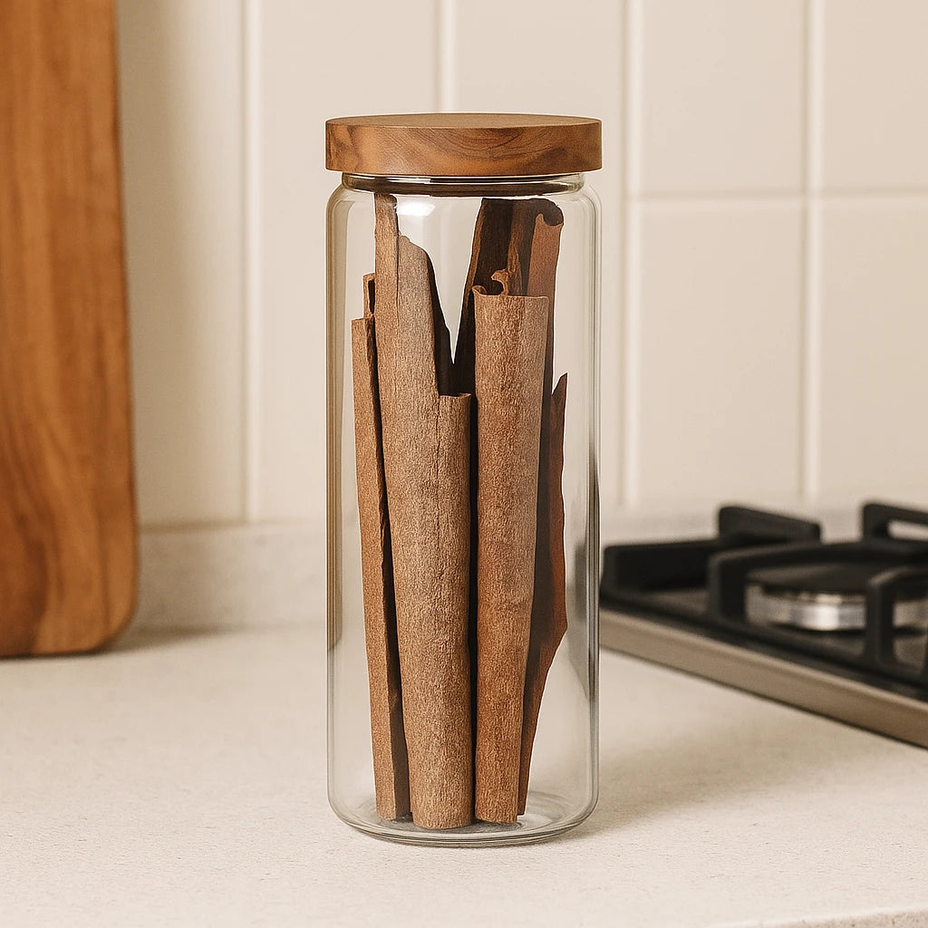 Boîte Hermétique En Verre Avec Couvercle En Bois-Déco Bohème