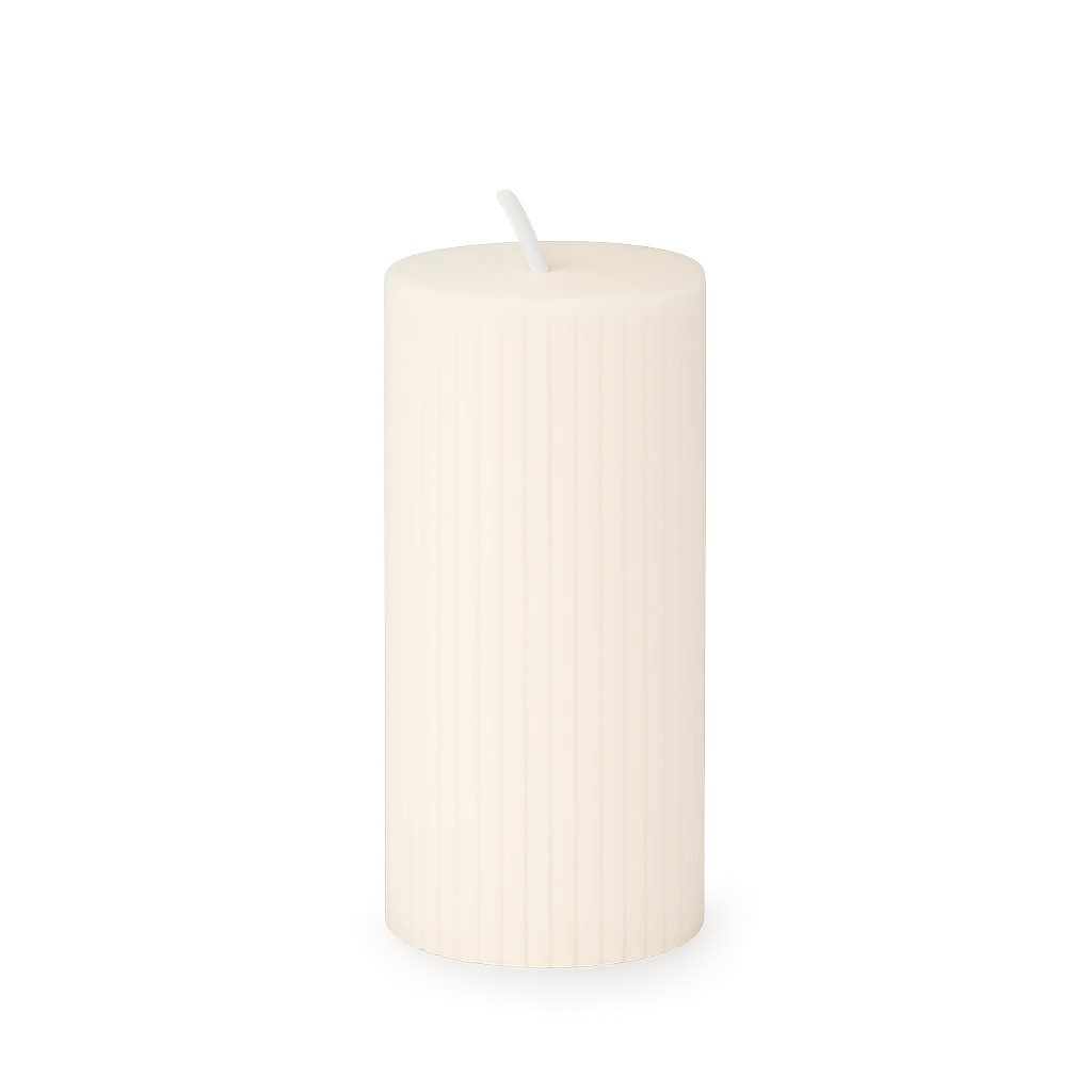 Bougie Cylindrique Beige Parfumée En Cire De Soja-Déco Bohème
