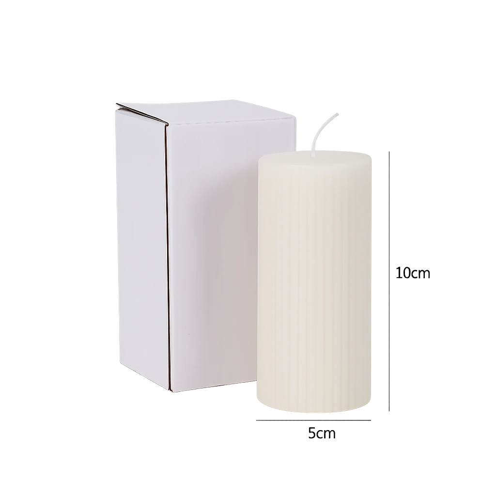 Bougie Cylindrique Beige Parfumée En Cire De Soja-Déco Bohème