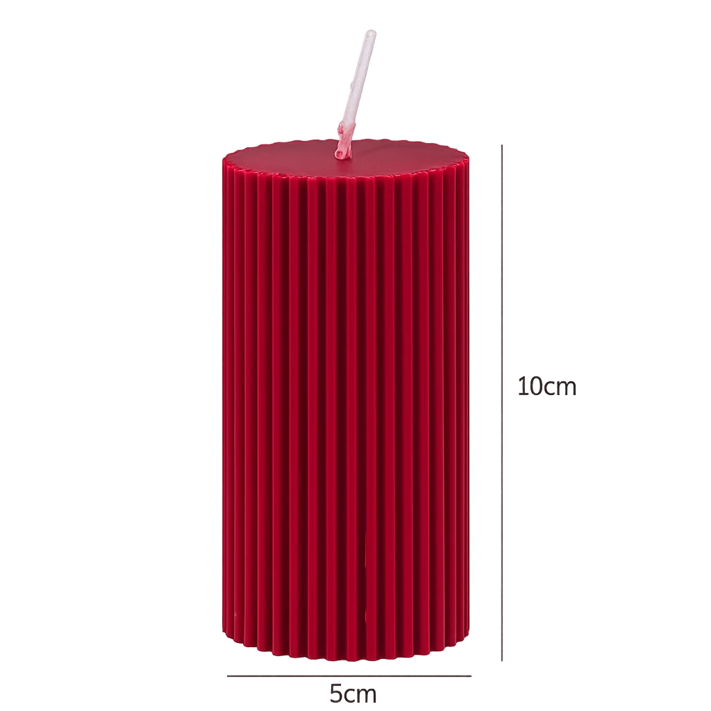Bougie Cylindrique Rouge Parfumée En Cire De Soja-Déco Bohème