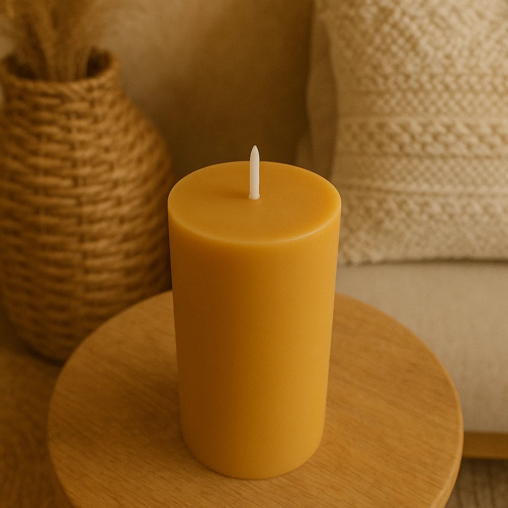 Bougies Piliers En Cire D’Abeille Artisanales Par Lot-Déco Bohème