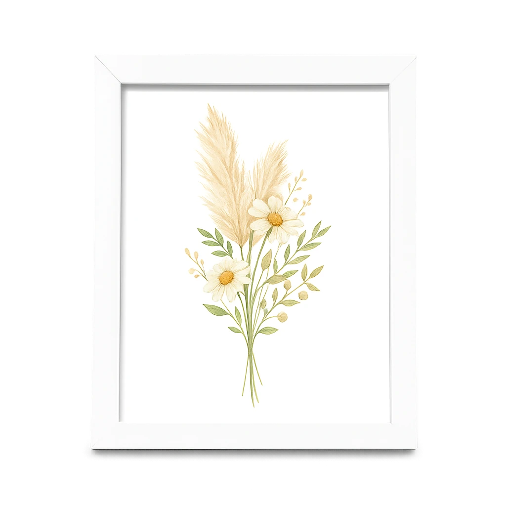 Cadre Photo Bois Blanc-Déco Bohème