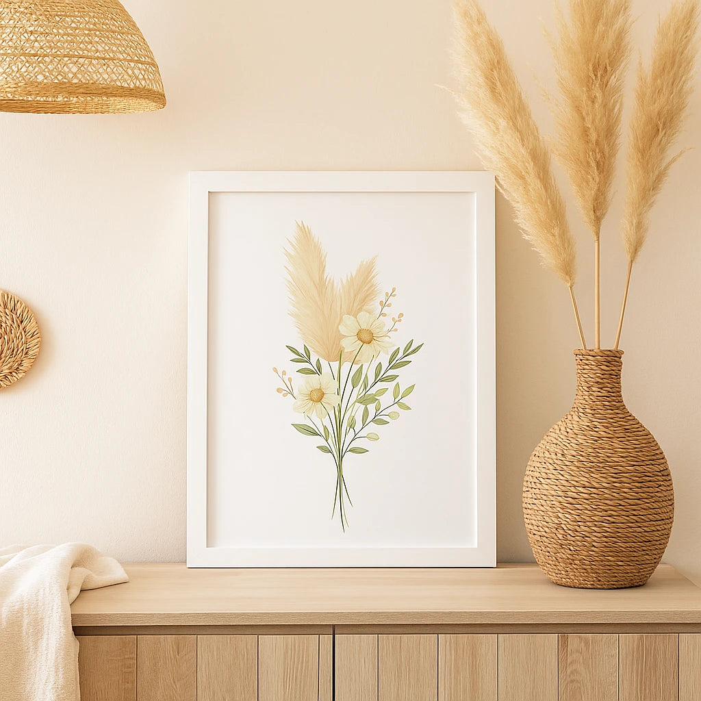 Cadre Photo Bois Blanc-Déco Bohème