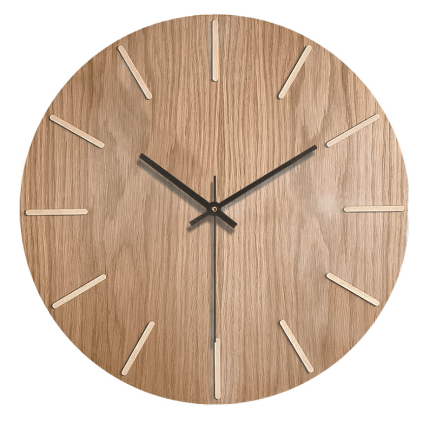 Horloge murale bois silencieuse style américain 30cm