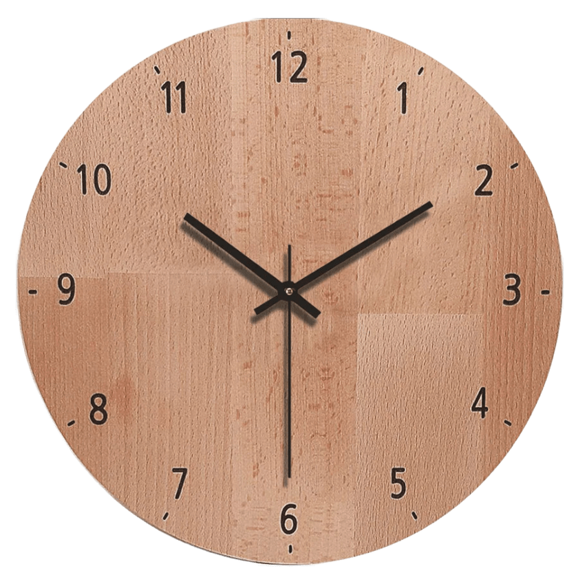 Horloge Murale Bois Design Américain Silencieuse