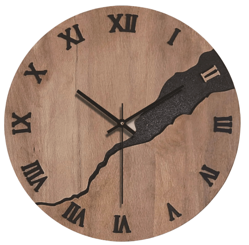 Horloge murale bois design silencieuse chambre et salon