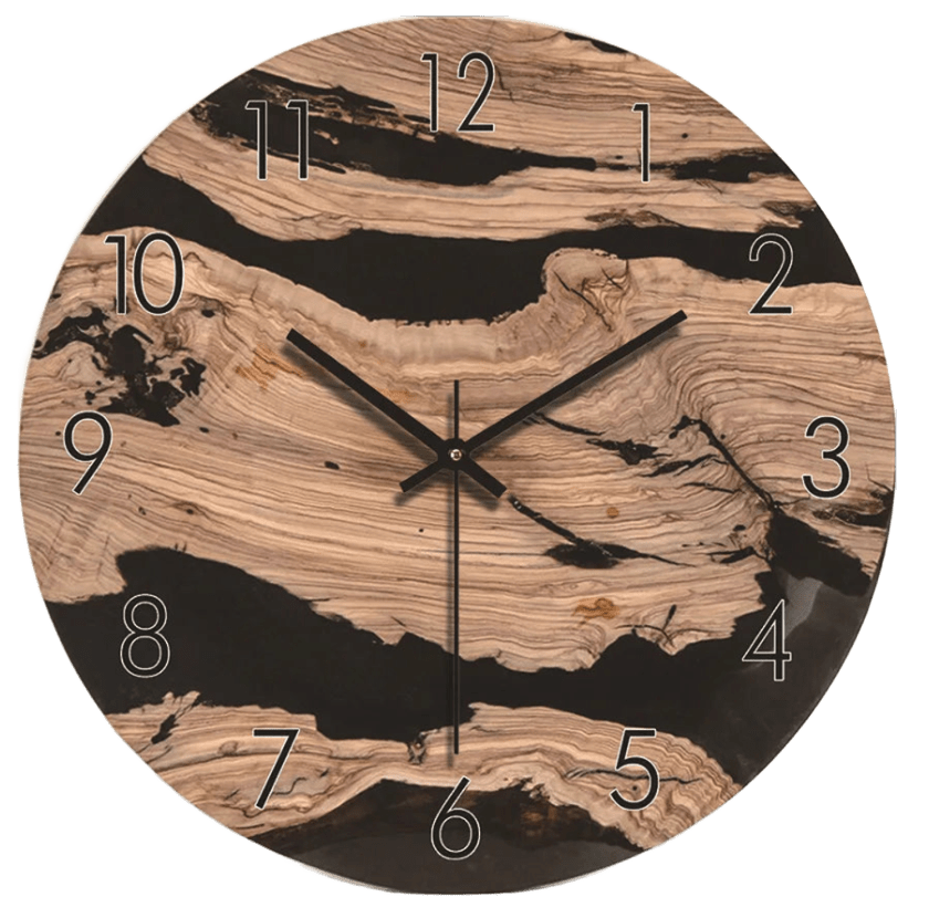 Horloge murale bois design bohème silencieuse