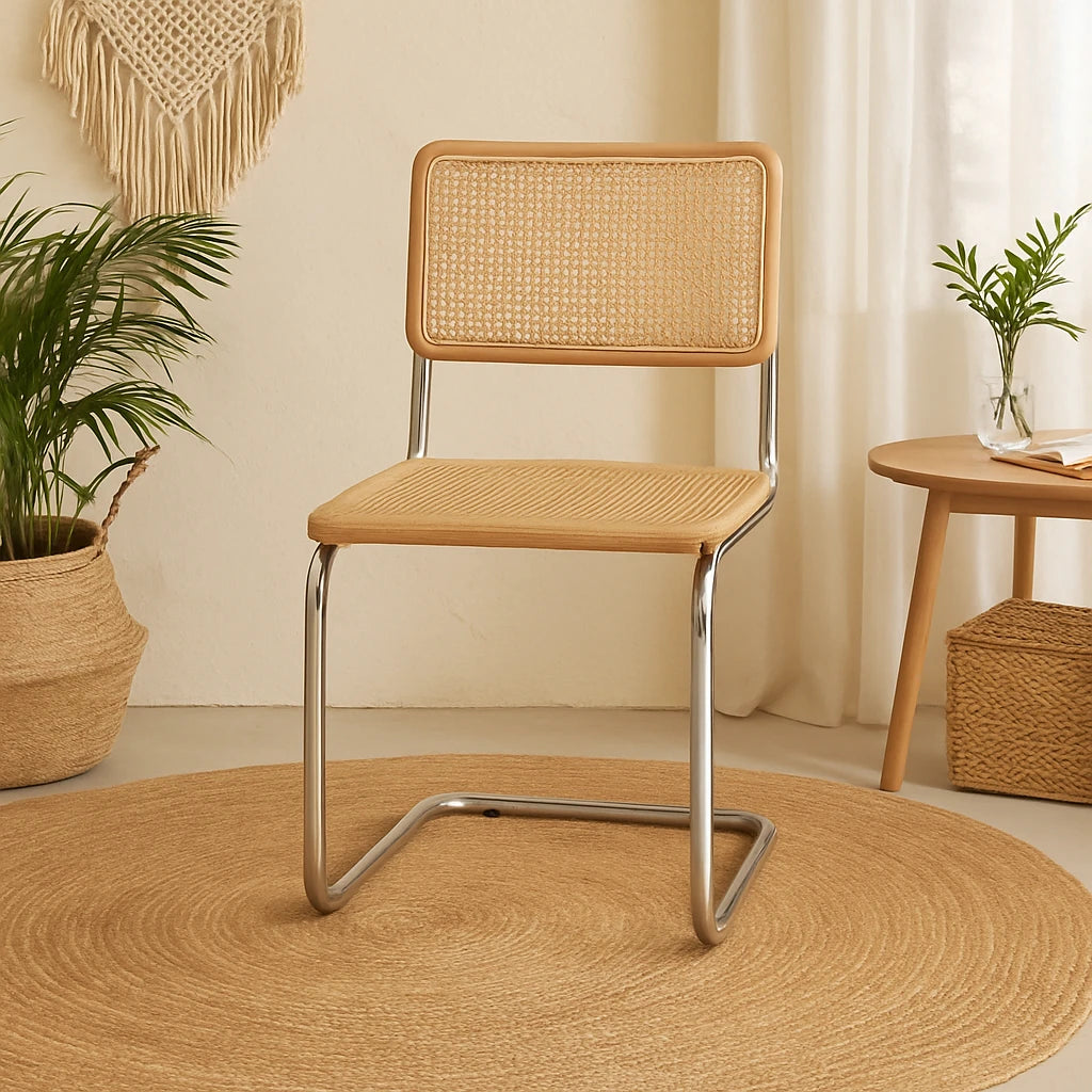 Chaise Cesca En Bois Et Rotin 45x49x85cm-Déco Bohème