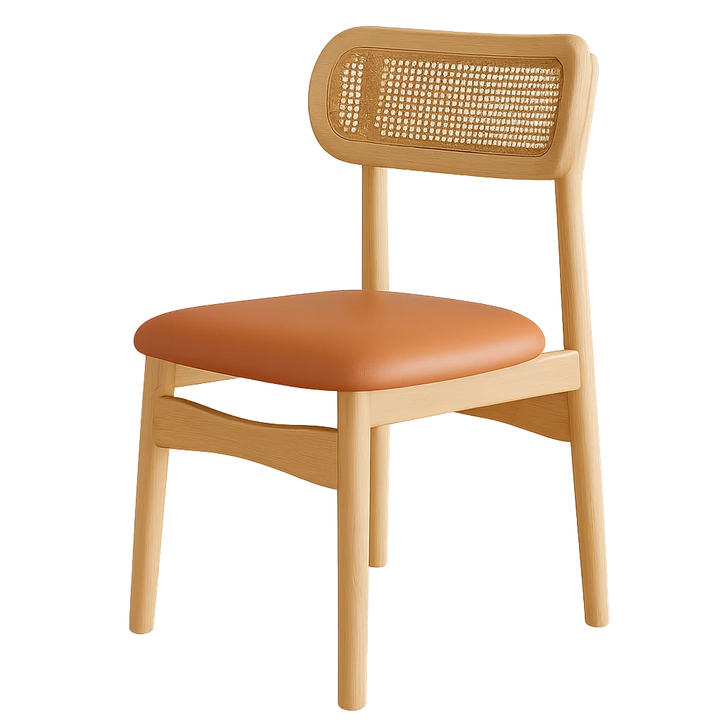 Chaise De Salle À Manger En Canage et Bois Massif-Déco Bohème
