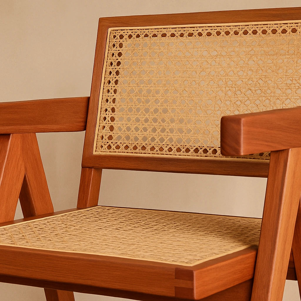 Chaise Nordique En Teck Avec Dossier 51x54x81cm-Déco Bohème