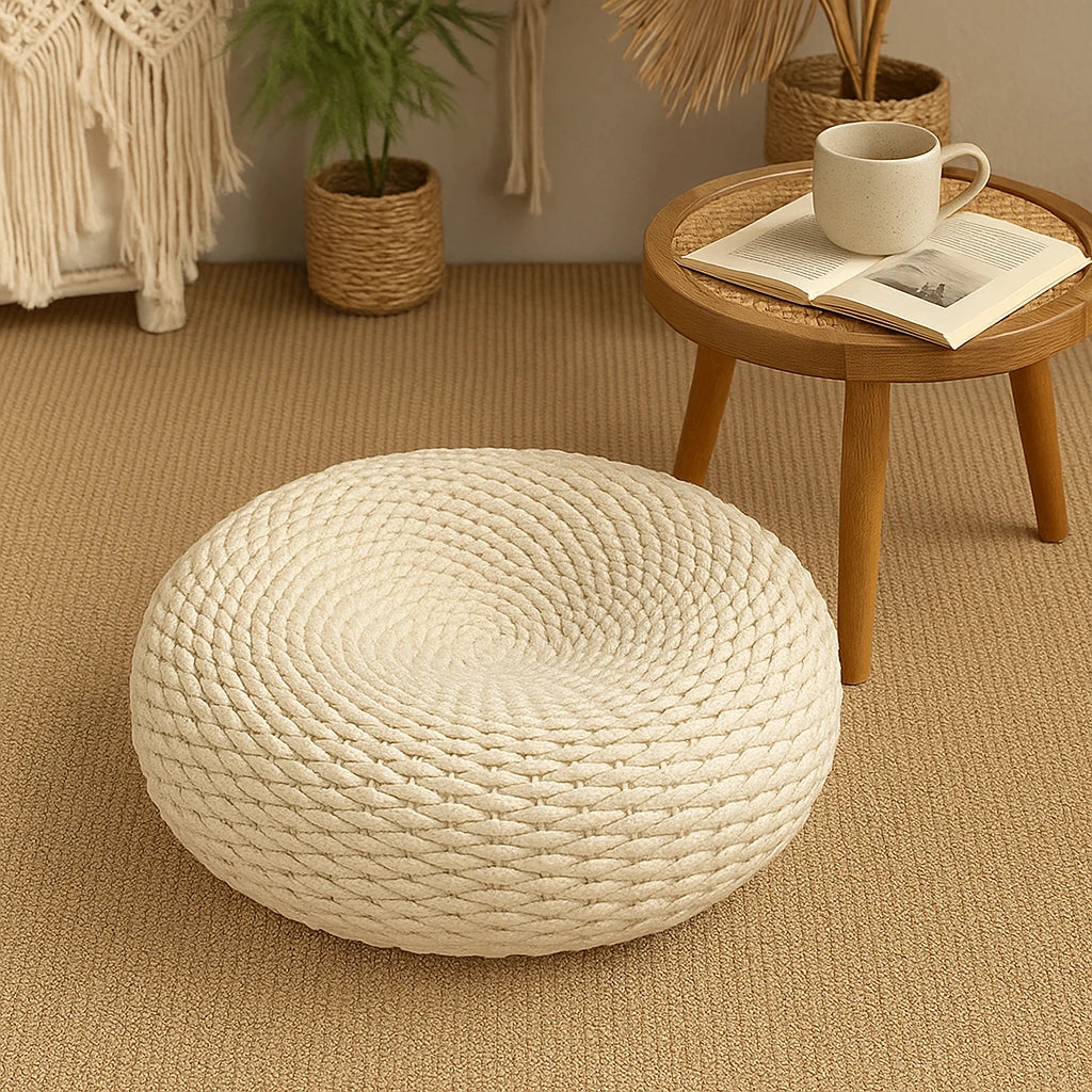 Coussin Tatami Bohème En Corde 60x17cm-Déco Bohème