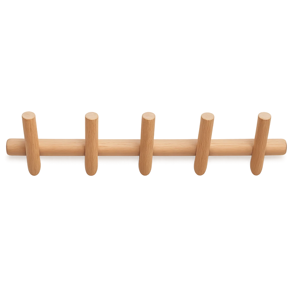 Crochets Muraux En Bois Nordique 50x12,5cm-Déco Bohème