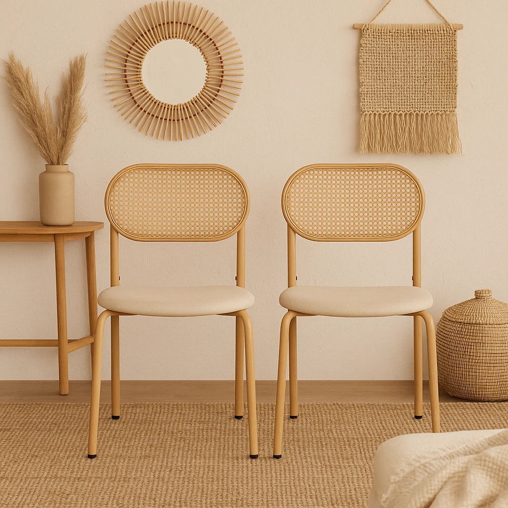 Ensemble De 2 Chaises En Rotin Bohème-Déco Bohème