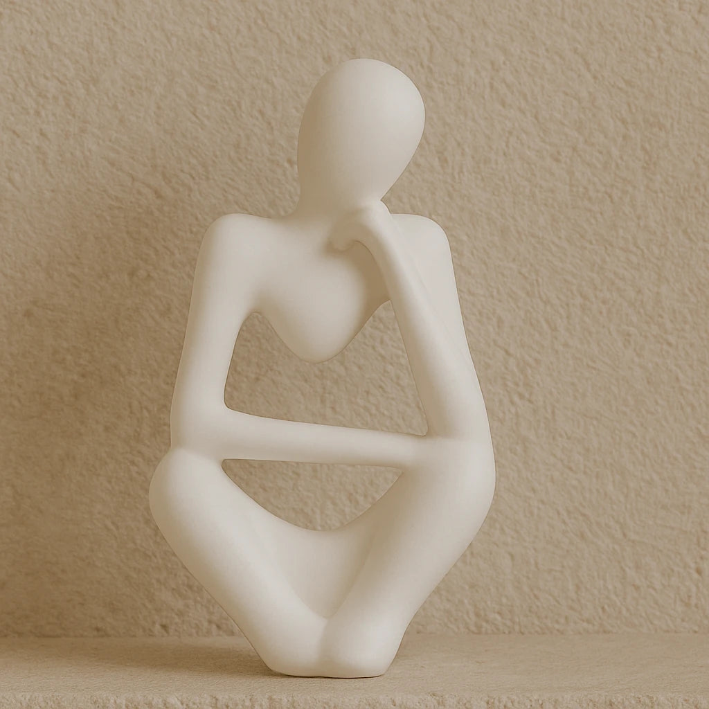 Figurine De Yoga Nordique Le Penseur 6x5x13 cm-Déco Bohème