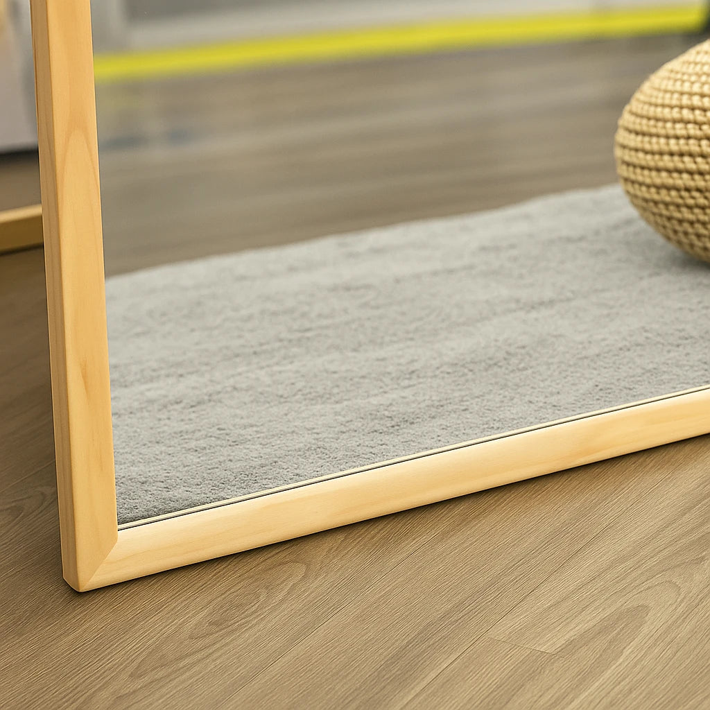 Grand Miroir De Sol En Bois Scandinave - 150x46x43 cm-Déco Bohème