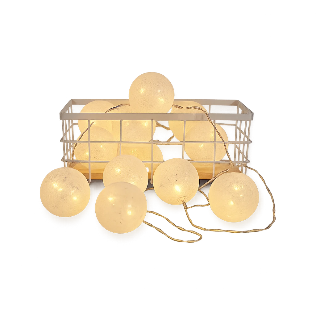 Guirlande Lumineuse LED Bohème 2.2M/20 Boules-Déco Bohème