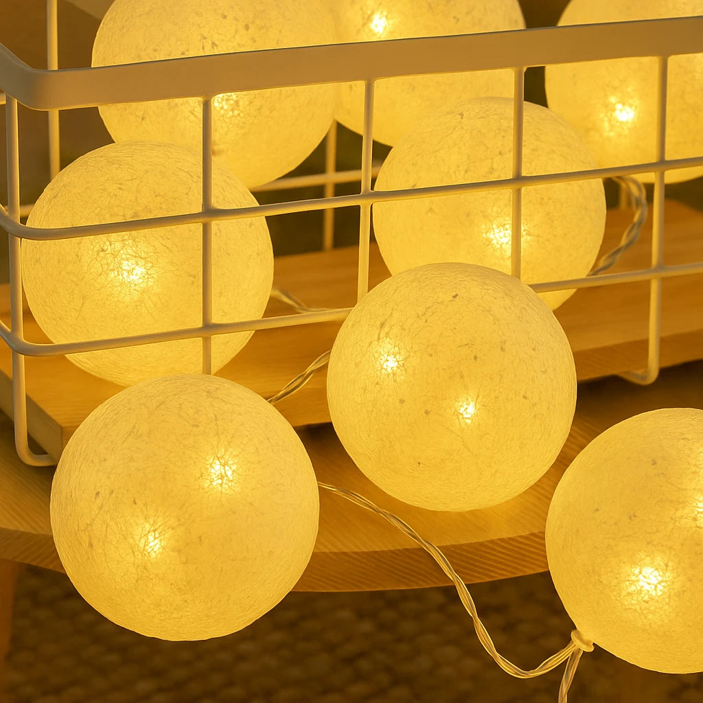 Guirlande Lumineuse LED Bohème 2.2M/20 Boules-Déco Bohème