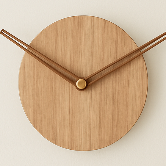 Horloge murale suspendue bois et transparent-Déco Bohème