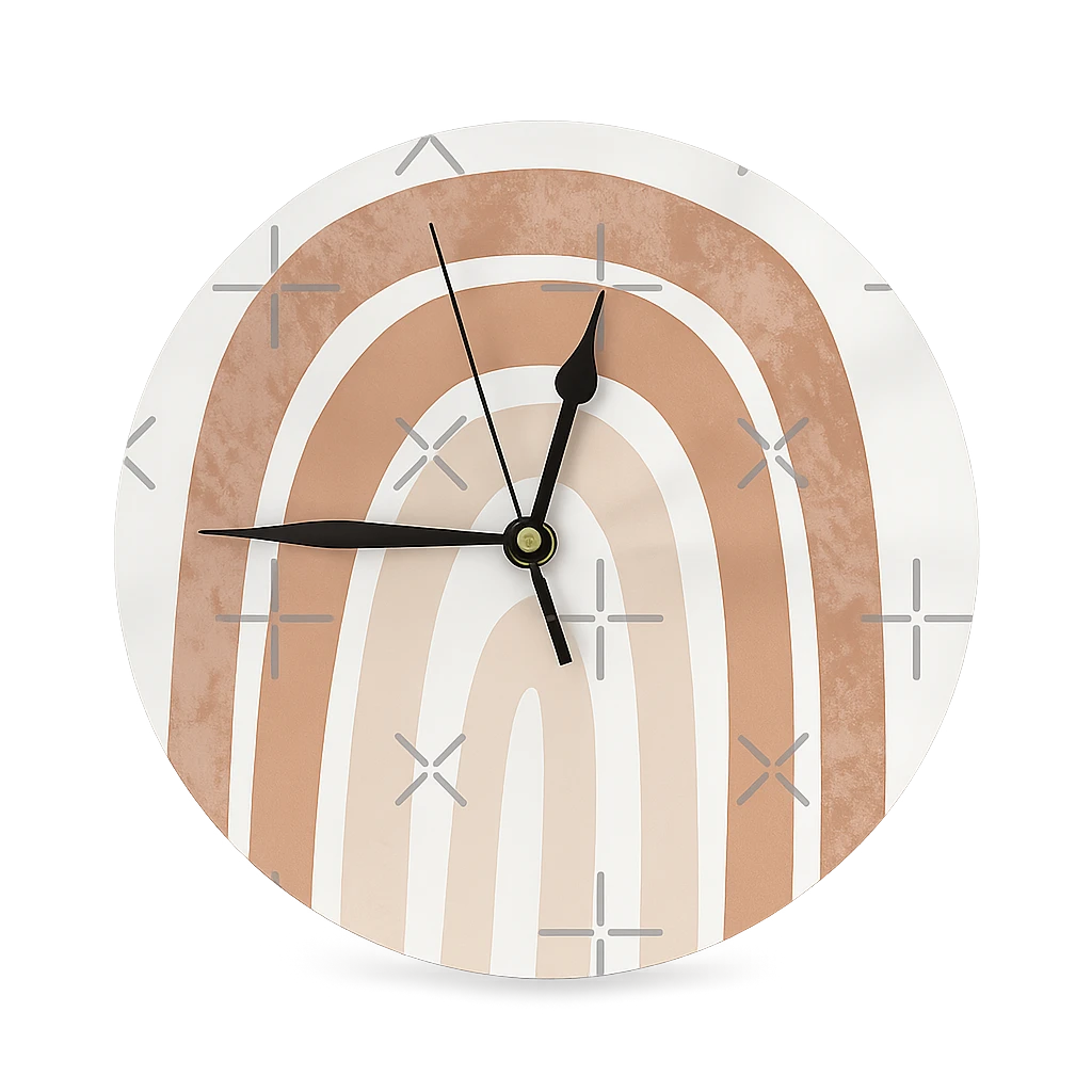 Horloge Murale Arc-En-Ciel Bohème Neutre - 25 cm-Déco Bohème