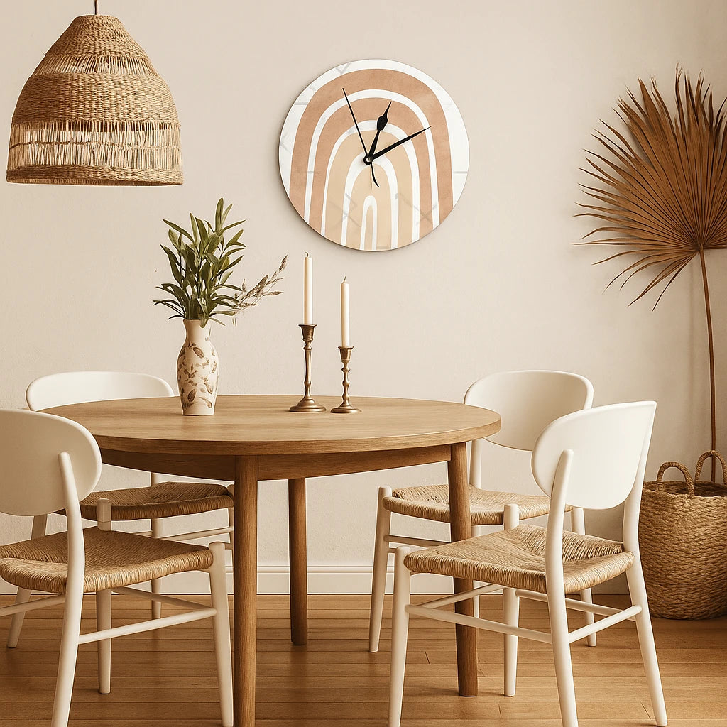 Horloge Murale Arc-En-Ciel Bohème Neutre - 25 cm-Déco Bohème