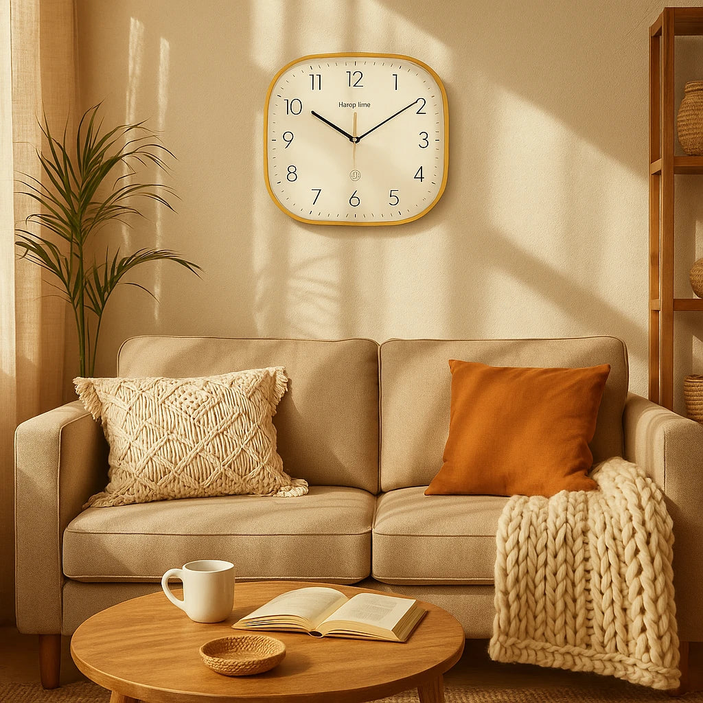 Horloge Murale Petite Carrée Silencieuse Et Minimaliste – 25cm-Déco Bohème