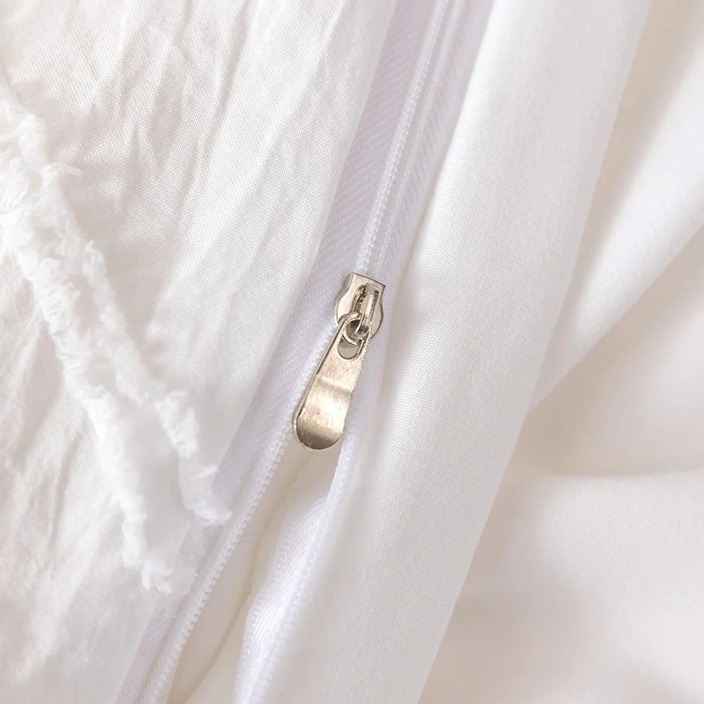 Housse De Couette Blanche Motif Losanges-Déco Bohème