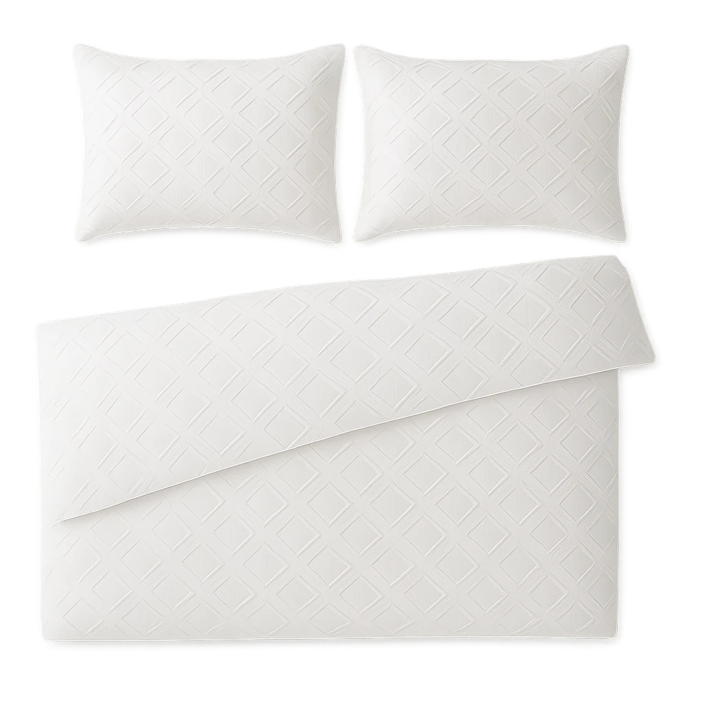 Housse De Couette Blanche Motif Losanges-Déco Bohème