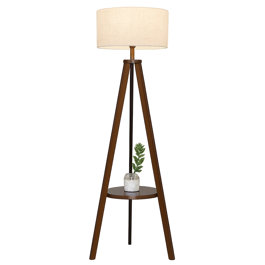 Lampadaire Marron Trépied Rétro 150x35cm-Déco Bohème