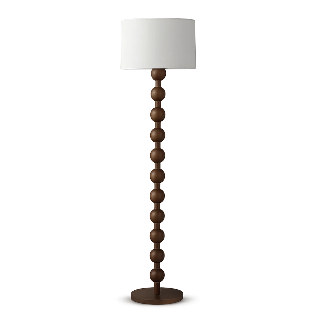 Lampadaire Vintage En Tissu Et Bois 160x38cm-Déco Bohème