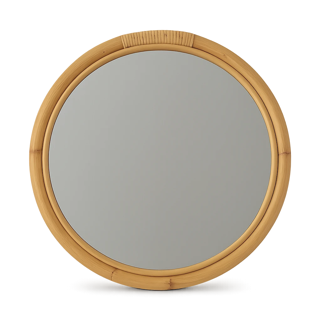 Miroir Bohème Rond En Vigne – 40cm-Déco Bohème