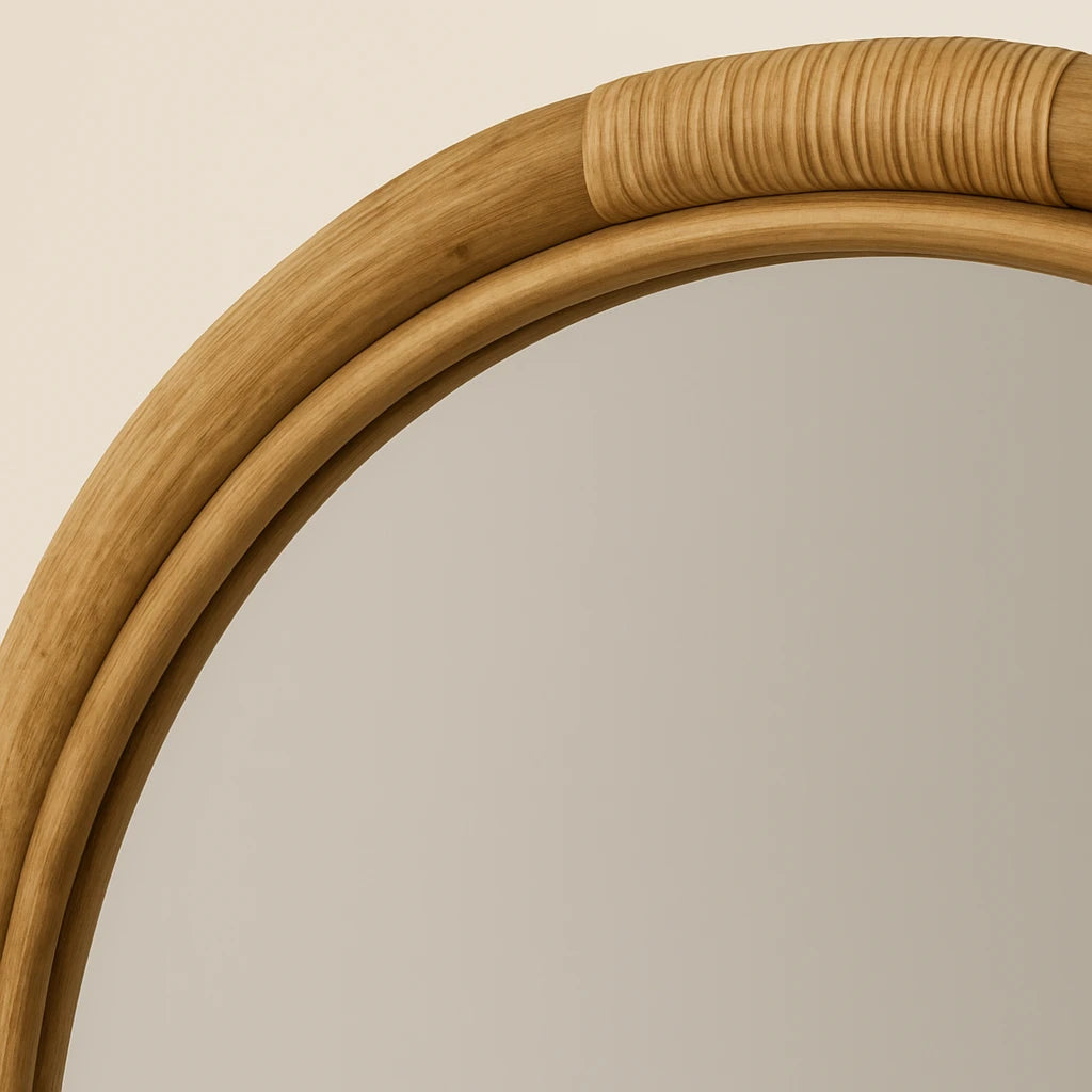 Miroir Bohème Rond En Vigne – 40cm-Déco Bohème