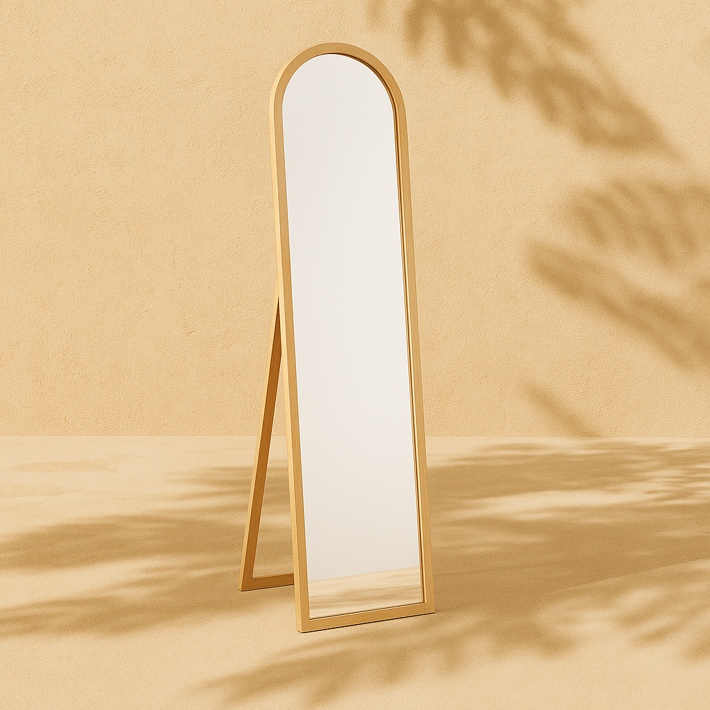 Grand Miroir De Sol En Bois Scandinave - 150x46x43 cm-Déco Bohème