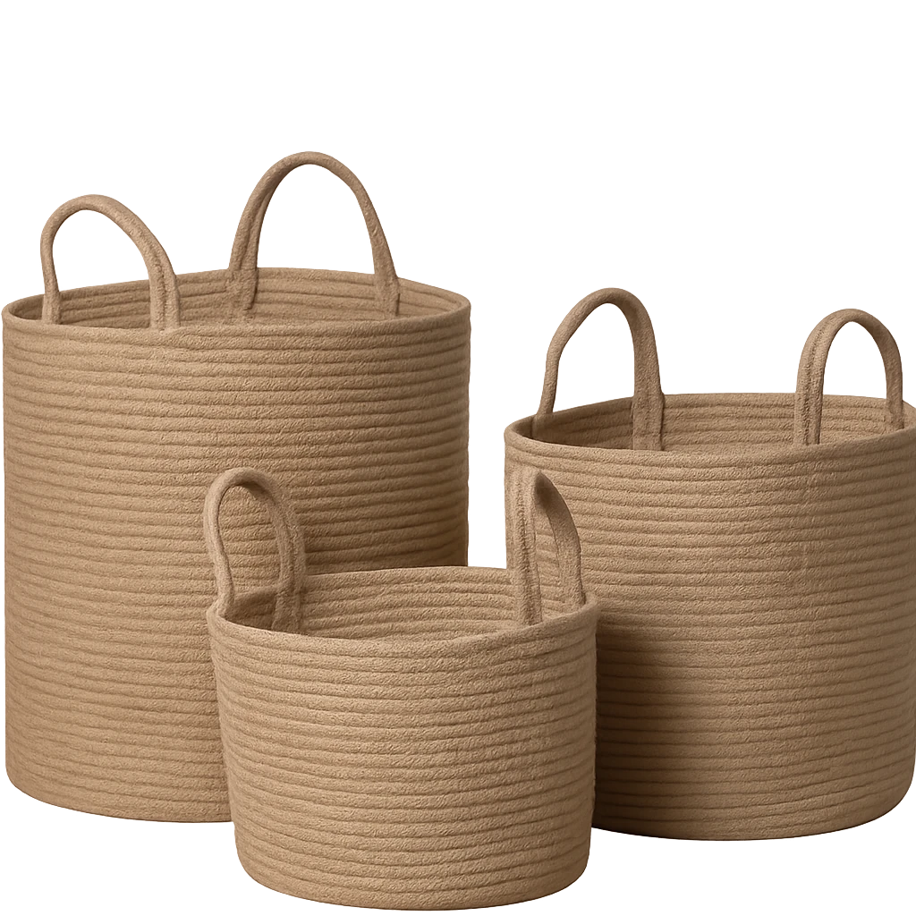 Panier A Linge En Osier Tissée A La Main-Déco Bohème