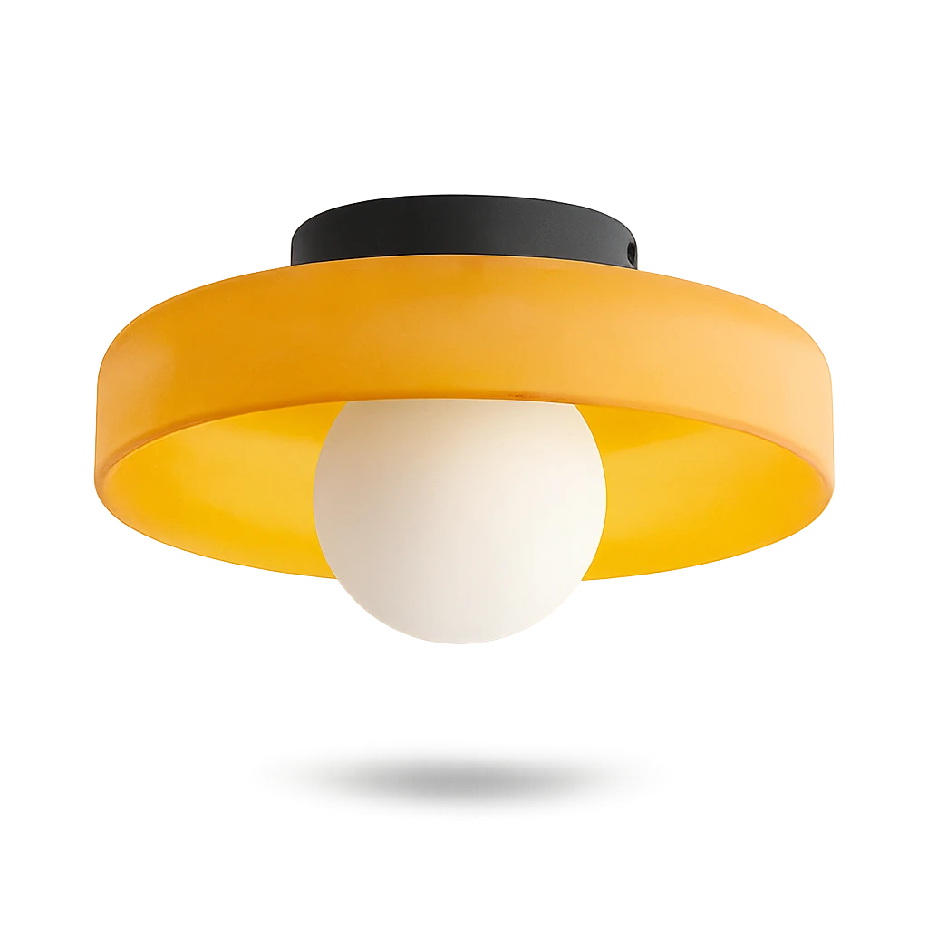 Plafonnier En Verre Jaune Moderne 10x13x25cm-Déco Bohème