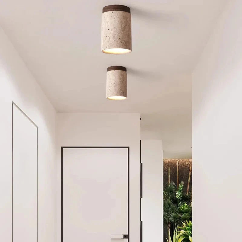 Plafonnier Moderne En Pierre De Travertin 160x110mm-Déco Bohème