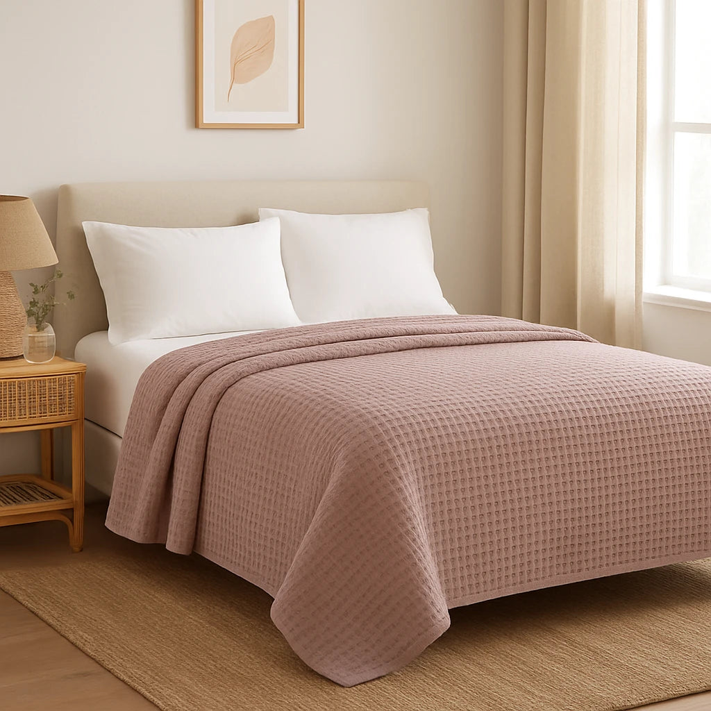 Plaid Rose En Coton Bohème Chic-Déco Bohème