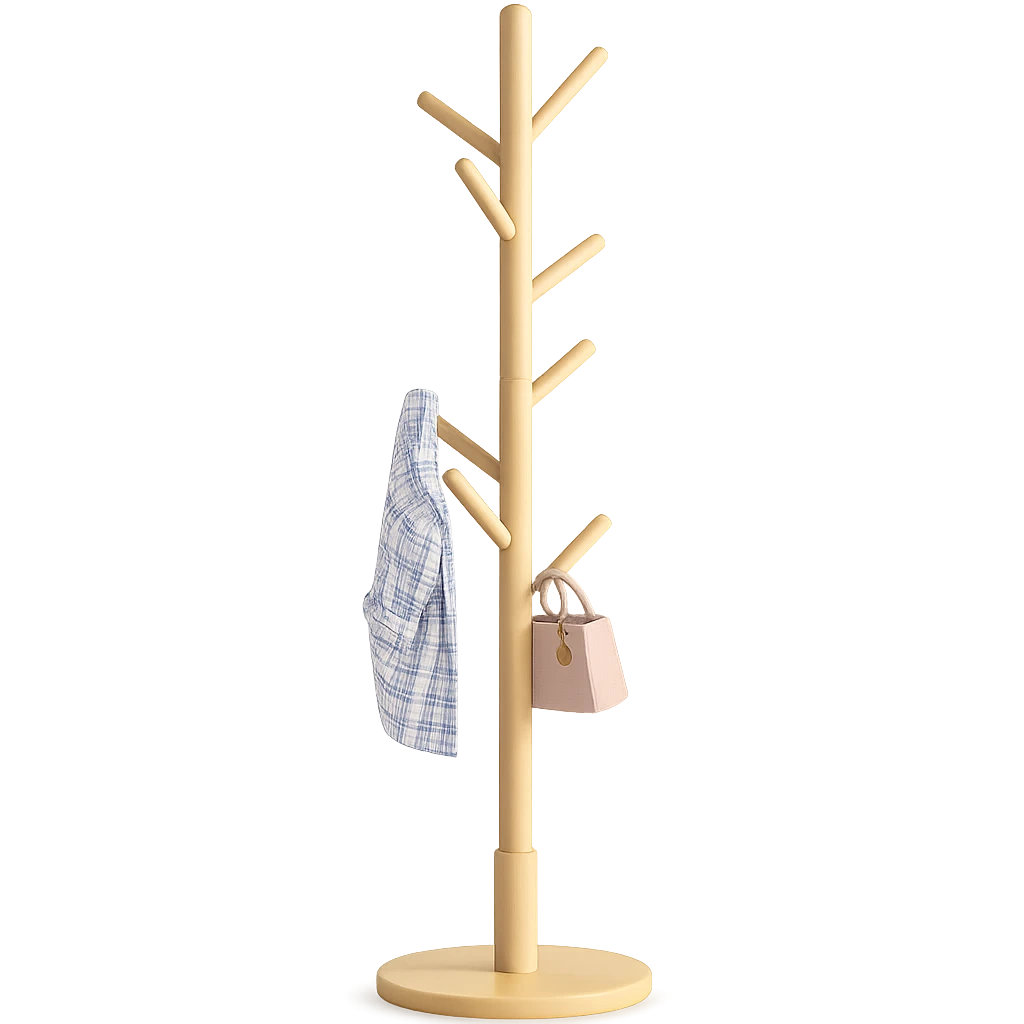Porte Manteau Beige Sur Pied 172x38cm-Déco Bohème