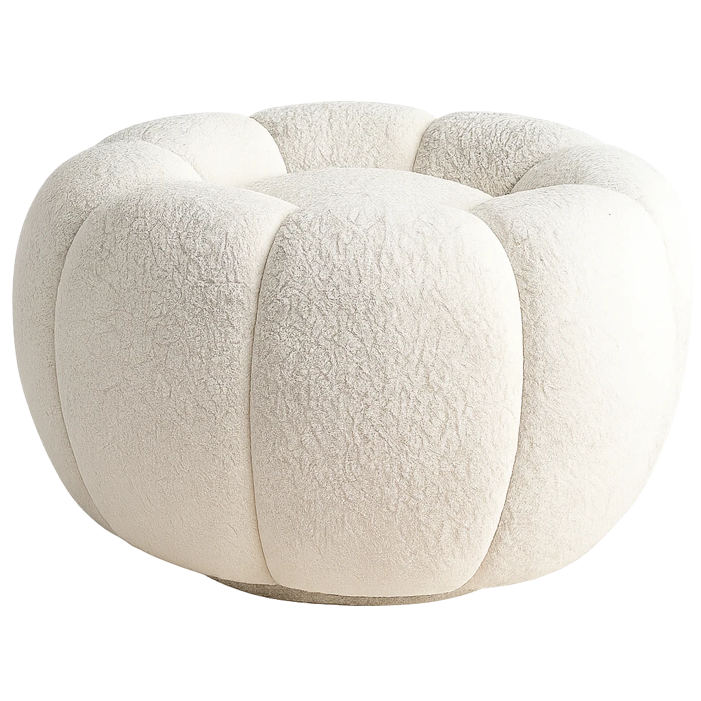 Pouf Citrouille Doux En Peau De Mouton-Déco Bohème