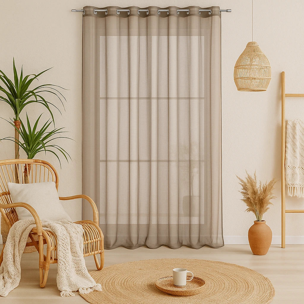 Rideaux Transparents Marron Café Super Doux-Déco Bohème