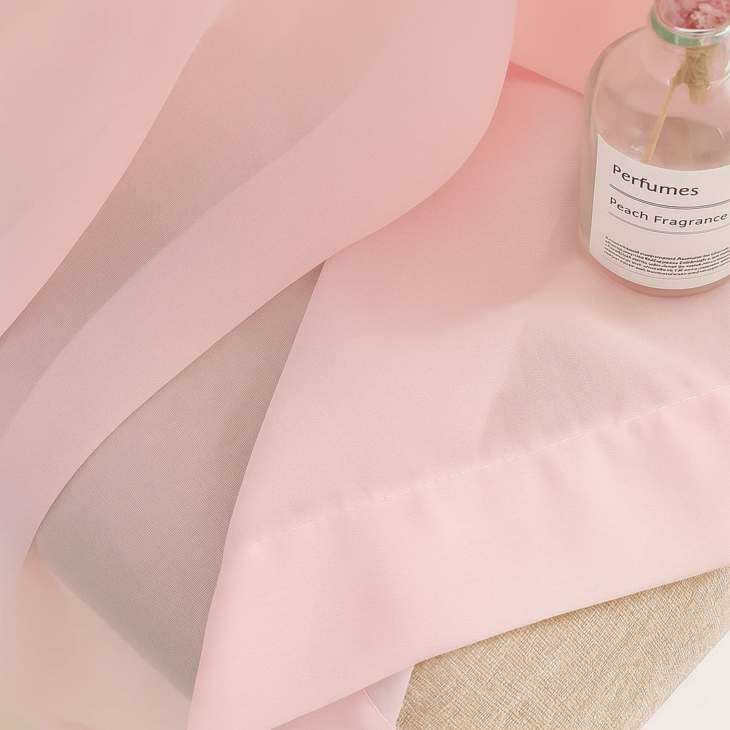 Rideaux Transparents Rose Clair Super Doux-Déco Bohème