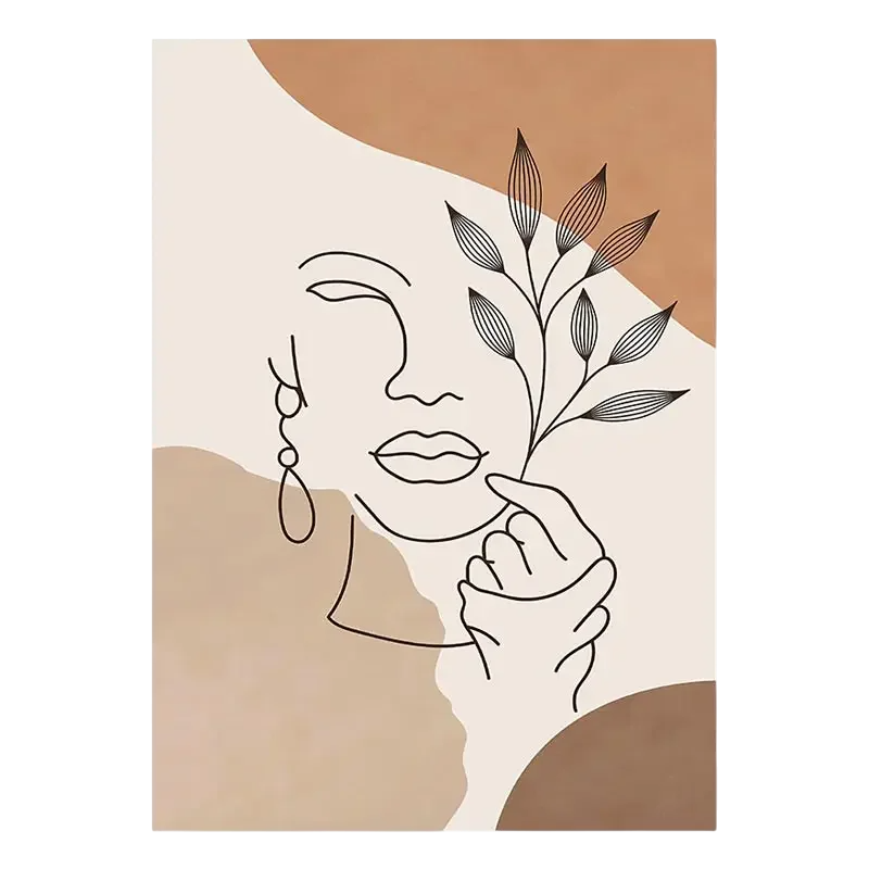 “Lignes bohèmes” - Affiche murale abstraite aux tons beiges et bruns