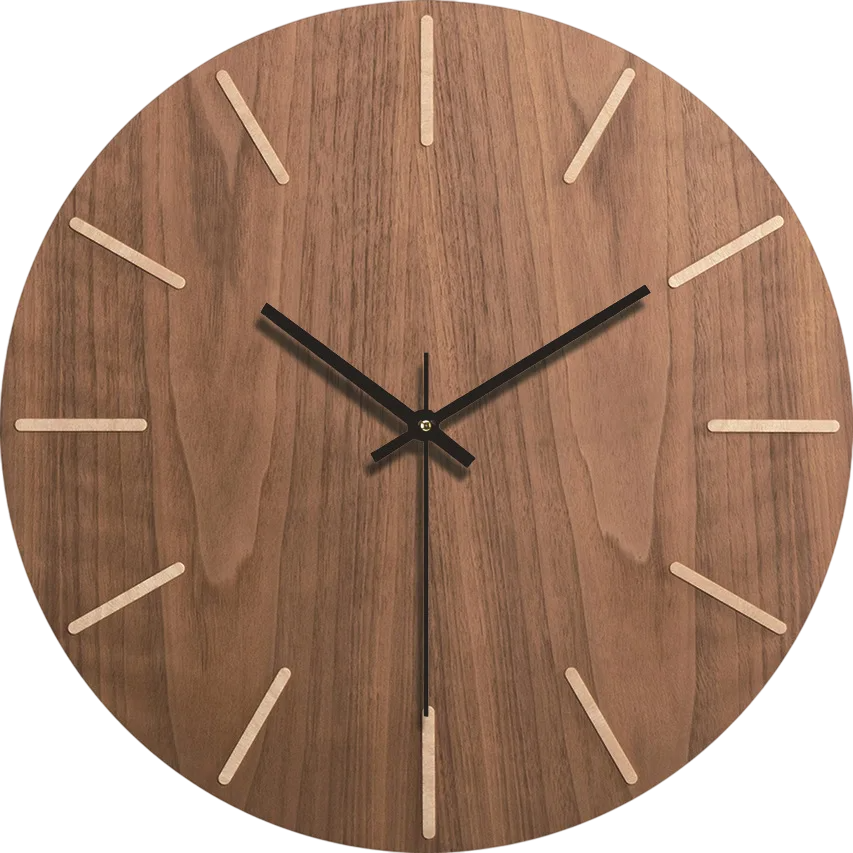 Horloge Super Minimaliste en Bois Bohème