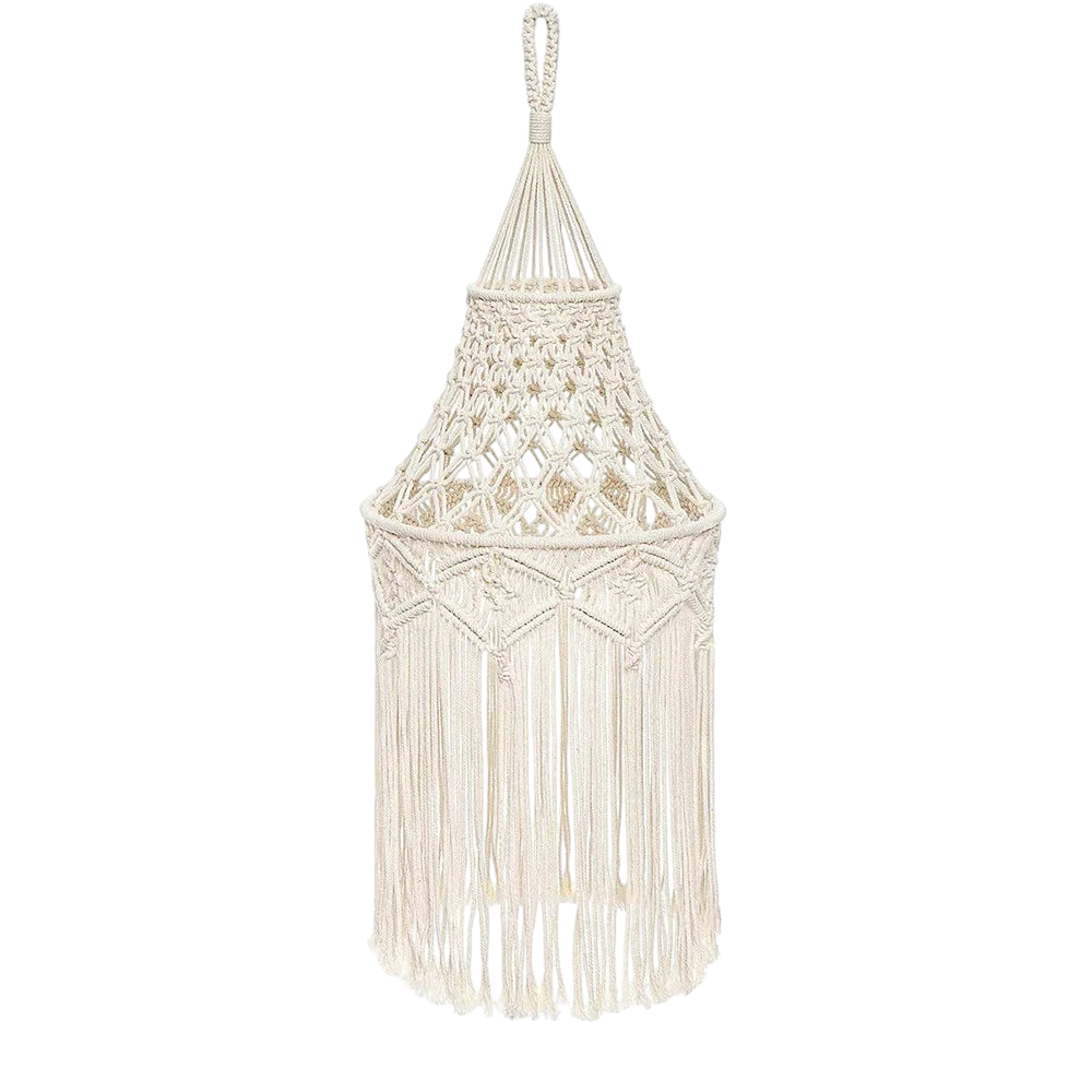 Suspension en macramé coton tressé bohème chic 80cm