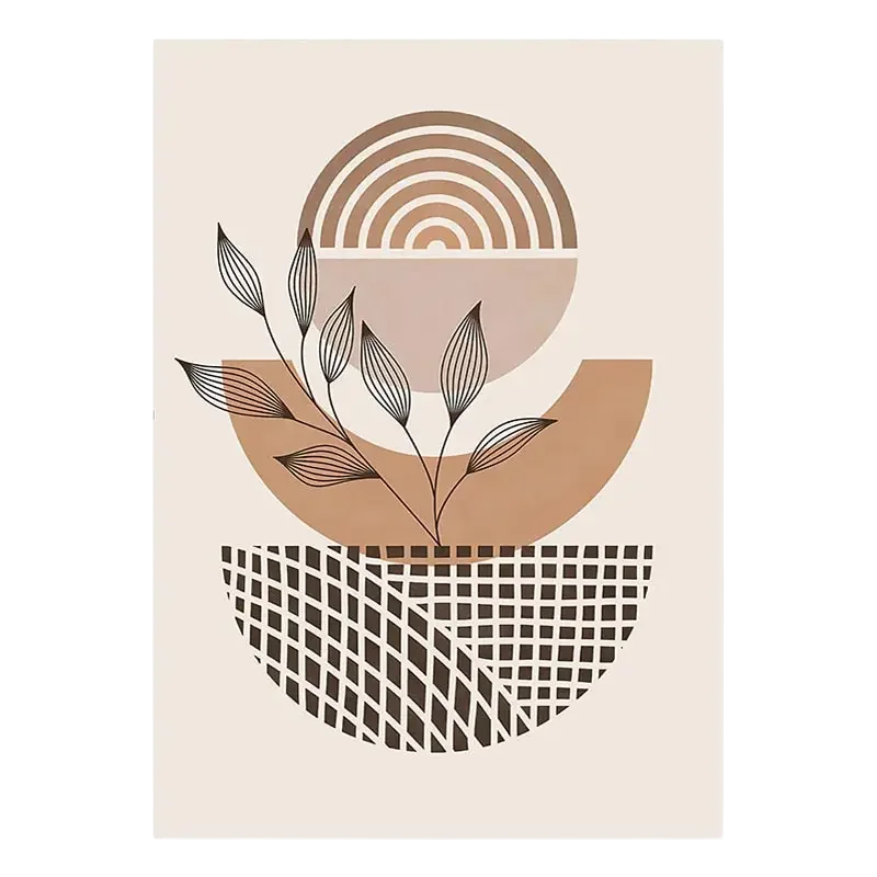 Affiche “Sérénité Végétale” - Feuillage graphique et tons beiges